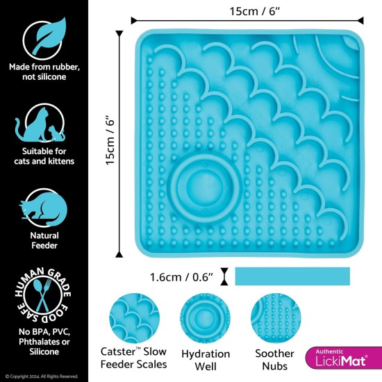 LICKIMAT Catster Cat Feeding Mat, Slow Feeder with Micro Bowl for Extra Hydration, Perfect for Food, Treats, Yogurt and Anxiety Relief for Cats LICKIMAT Catster Cat Feeding Mat, Slow Feeder with Micro Bowl for Extra Hydration, Perfect for Food, Treats, Yogurt and Anxiety Relief for Cats