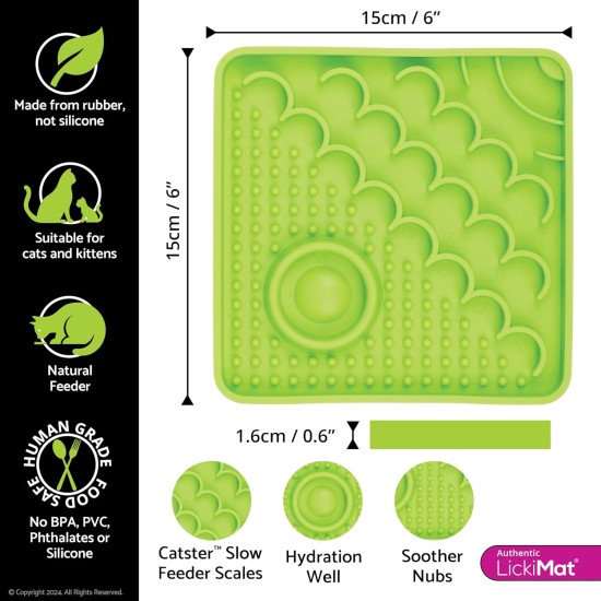 LICKIMAT Catster Cat Feeding Mat, Slow Feeder with Micro Bowl for Extra Hydration, Perfect for Food, Treats, Yogurt and Anxiety Relief for Cats LICKIMAT Catster Cat Feeding Mat, Slow Feeder with Micro Bowl for Extra Hydration, Perfect for Food, Treats, Yogurt and Anxiety Relief for Cats