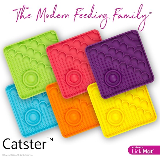 LICKIMAT Catster Cat Feeding Mat, Slow Feeder with Micro Bowl for Extra Hydration, Perfect for Food, Treats, Yogurt and Anxiety Relief for Cats LICKIMAT Catster Cat Feeding Mat, Slow Feeder with Micro Bowl for Extra Hydration, Perfect for Food, Treats, Yogurt and Anxiety Relief for Cats