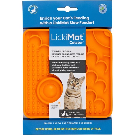 LICKIMAT Catster Cat Feeding Mat, Slow Feeder with Micro Bowl for Extra Hydration, Perfect for Food, Treats, Yogurt and Anxiety Relief for Cats LICKIMAT Catster Cat Feeding Mat, Slow Feeder with Micro Bowl for Extra Hydration, Perfect for Food, Treats, Yogurt and Anxiety Relief for Cats
