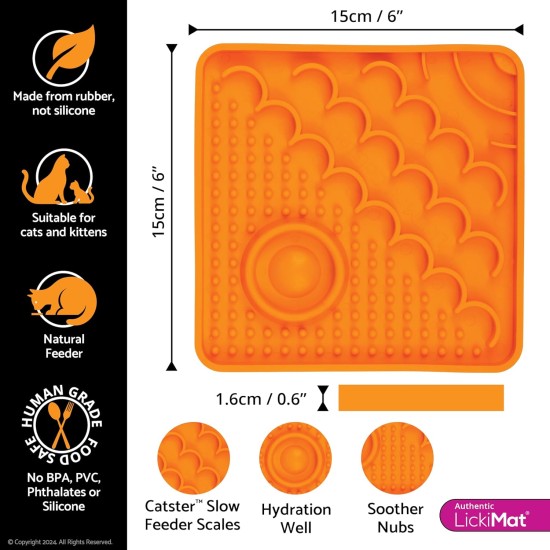 LICKIMAT Catster Cat Feeding Mat, Slow Feeder with Micro Bowl for Extra Hydration, Perfect for Food, Treats, Yogurt and Anxiety Relief for Cats LICKIMAT Catster Cat Feeding Mat, Slow Feeder with Micro Bowl for Extra Hydration, Perfect for Food, Treats, Yogurt and Anxiety Relief for Cats