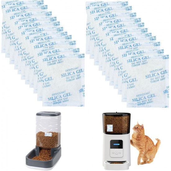 LNGJIN Silica Gel Desiccant Pack, Desiccant for Automatic Feeders, Silica Bag, Desiccant Bag, Desiccant Replacement for 5L Feeders, 25 g x 22 Pieces LNGJIN Silica Gel Desiccant Pack, Desiccant for Automatic Feeders, Silica Bag, Desiccant Bag, Desiccant Replacement for 5L Feeders, 25 g x 22 Pieces