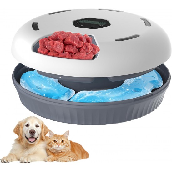 Lafisun Automatic Cat Wet Food, 6 Meals Wet Automatic Feeder for Cats with 2 Ice Packs, Programmable Timer, Cat Food Automatic Wet Food Lafisun Automatic Cat Wet Food, 6 Meals Wet Automatic Feeder for Cats with 2 Ice Packs, Programmable Timer, Cat Food Automatic Wet Food