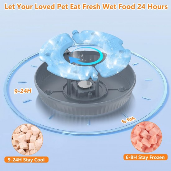 Lafisun Automatic Cat Wet Food, 6 Meals Wet Automatic Feeder for Cats with 2 Ice Packs, Programmable Timer, Cat Food Automatic Wet Food Lafisun Automatic Cat Wet Food, 6 Meals Wet Automatic Feeder for Cats with 2 Ice Packs, Programmable Timer, Cat Food Automatic Wet Food