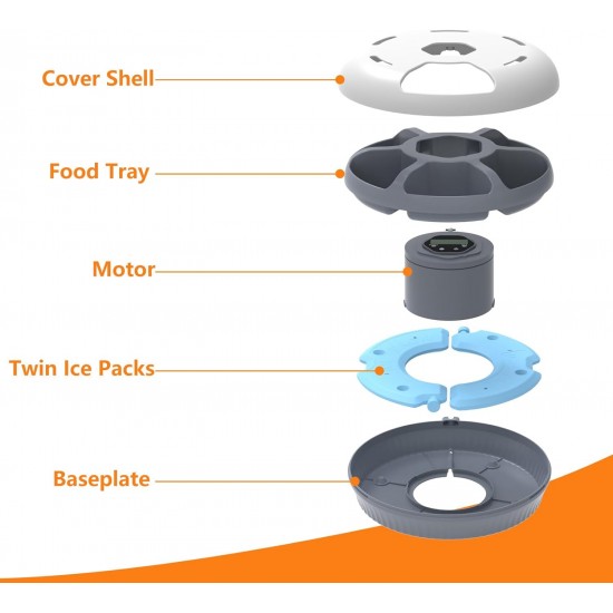 Lafisun Automatic Cat Wet Food, 6 Meals Wet Automatic Feeder for Cats with 2 Ice Packs, Programmable Timer, Cat Food Automatic Wet Food Lafisun Automatic Cat Wet Food, 6 Meals Wet Automatic Feeder for Cats with 2 Ice Packs, Programmable Timer, Cat Food Automatic Wet Food