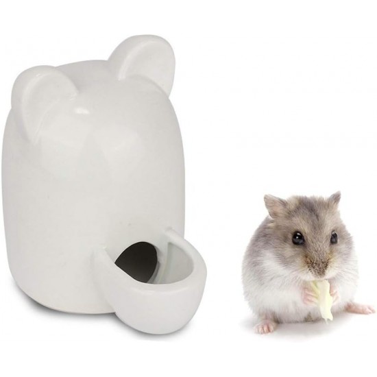 Lgel Ceramic Water Bottle, Hamster Water Bottle, Ceramic White, Automatic Water Dispenser Hamster Ceramic, Hamster Water Bottle, Ceramic, Mute for Hedgehog, Rabbit, Totoro, Cat, 300 ml