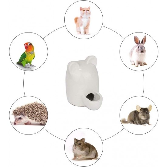 Lgel Ceramic Water Bottle, Hamster Water Bottle, Ceramic White, Automatic Water Dispenser Hamster Ceramic, Hamster Water Bottle, Ceramic, Mute for Hedgehog, Rabbit, Totoro, Cat, 300 ml Lgel Ceramic Water Bottle, Hamster Water Bottle, Ceramic White, Automatic Water Dispenser Hamster Ceramic, Hamster Water Bottle, Ceramic, Mute for Hedgehog, Rabbit, Totoro, Cat, 300 ml