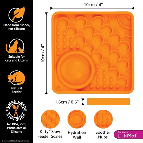 LickiMat Kitty Lick Mat for Kittens 10 x 10 cm, Colour: Turquoise LickiMat Kitty Lick Mat for Kittens 10 x 10 cm, Colour: Turquoise