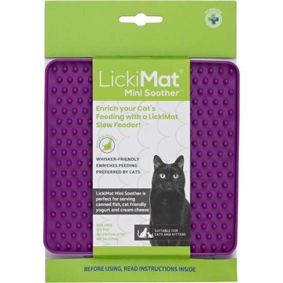 LickiMat Mini Classic Playdate Cat Food Mat, Slow Feeder Bowl for Boredom & Anxiety Relief for Cats, Perfect for Food, Treats, Yogurt and Peanut Butter, Fun Alternative to LickiMat Mini Classic Playdate Cat Food Mat, Slow Feeder Bowl for Boredom & Anxiety Relief for Cats, Perfect for Food, Treats, Yogurt and Peanut Butter, Fun Alternative to