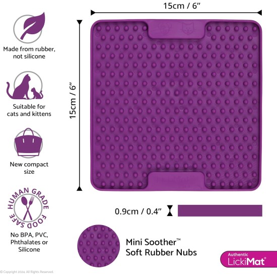 LickiMat Mini Classic Playdate Cat Food Mat, Slow Feeder Bowl for Boredom & Anxiety Relief for Cats, Perfect for Food, Treats, Yogurt and Peanut Butter, Fun Alternative to LickiMat Mini Classic Playdate Cat Food Mat, Slow Feeder Bowl for Boredom & Anxiety Relief for Cats, Perfect for Food, Treats, Yogurt and Peanut Butter, Fun Alternative to