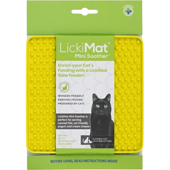 LickiMat Mini Classic Playdate Cat Food Mat, Slow Feeder Bowl for Boredom & Anxiety Relief for Cats, Perfect for Food, Treats, Yogurt and Peanut Butter, Fun Alternative to LickiMat Mini Classic Playdate Cat Food Mat, Slow Feeder Bowl for Boredom & Anxiety Relief for Cats, Perfect for Food, Treats, Yogurt and Peanut Butter, Fun Alternative to