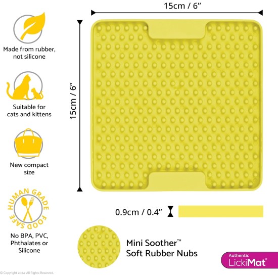 LickiMat Mini Classic Playdate Cat Food Mat, Slow Feeder Bowl for Boredom & Anxiety Relief for Cats, Perfect for Food, Treats, Yogurt and Peanut Butter, Fun Alternative to LickiMat Mini Classic Playdate Cat Food Mat, Slow Feeder Bowl for Boredom & Anxiety Relief for Cats, Perfect for Food, Treats, Yogurt and Peanut Butter, Fun Alternative to