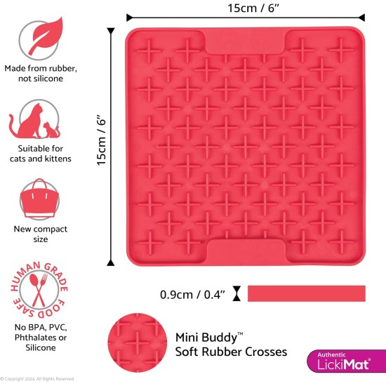 LickiMat Mini Classic Playdate Cat Food Mat, Slow Feeder Bowl for Boredom & Anxiety Relief for Cats, Perfect for Food, Treats, Yogurt and Peanut Butter, Fun Alternative to LickiMat Mini Classic Playdate Cat Food Mat, Slow Feeder Bowl for Boredom & Anxiety Relief for Cats, Perfect for Food, Treats, Yogurt and Peanut Butter, Fun Alternative to