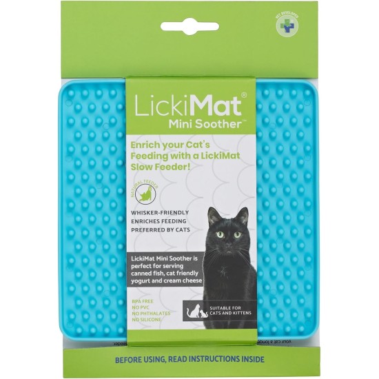 LickiMat Mini Classic Playdate Cat Food Mat, Slow Feeder Bowl for Boredom & Anxiety Relief for Cats, Perfect for Food, Treats, Yogurt and Peanut Butter, Fun Alternative to LickiMat Mini Classic Playdate Cat Food Mat, Slow Feeder Bowl for Boredom & Anxiety Relief for Cats, Perfect for Food, Treats, Yogurt and Peanut Butter, Fun Alternative to