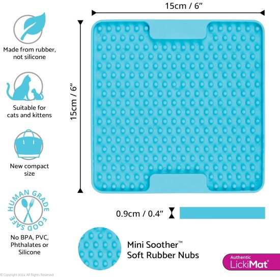 LickiMat Mini Classic Playdate Cat Food Mat, Slow Feeder Bowl for Boredom & Anxiety Relief for Cats, Perfect for Food, Treats, Yogurt and Peanut Butter, Fun Alternative to LickiMat Mini Classic Playdate Cat Food Mat, Slow Feeder Bowl for Boredom & Anxiety Relief for Cats, Perfect for Food, Treats, Yogurt and Peanut Butter, Fun Alternative to