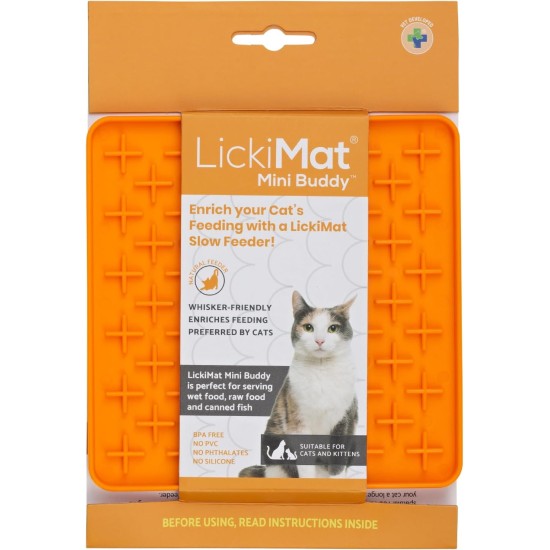 LickiMat Mini Classic Playdate Cat Food Mat, Slow Feeder Bowl for Boredom & Anxiety Relief for Cats, Perfect for Food, Treats, Yogurt and Peanut Butter, Fun Alternative to LickiMat Mini Classic Playdate Cat Food Mat, Slow Feeder Bowl for Boredom & Anxiety Relief for Cats, Perfect for Food, Treats, Yogurt and Peanut Butter, Fun Alternative to