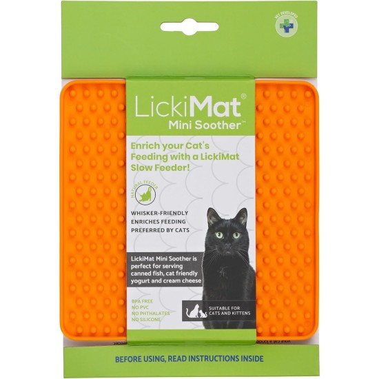 LickiMat Mini Classic Playdate Cat Food Mat, Slow Feeder Bowl for Boredom & Anxiety Relief for Cats, Perfect for Food, Treats, Yogurt and Peanut Butter, Fun Alternative to LickiMat Mini Classic Playdate Cat Food Mat, Slow Feeder Bowl for Boredom & Anxiety Relief for Cats, Perfect for Food, Treats, Yogurt and Peanut Butter, Fun Alternative to