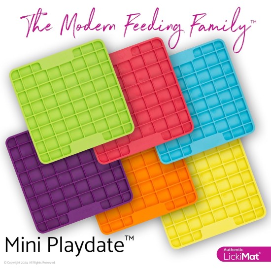 LickiMat Mini Classic Playdate Cat Food Mat, Slow Feeder Bowl for Boredom & Anxiety Relief for Cats, Perfect for Food, Treats, Yogurt and Peanut Butter, Fun Alternative to LickiMat Mini Classic Playdate Cat Food Mat, Slow Feeder Bowl for Boredom & Anxiety Relief for Cats, Perfect for Food, Treats, Yogurt and Peanut Butter, Fun Alternative to