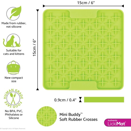 LickiMat Mini Classic Playdate Cat Food Mat, Slow Feeder Bowl for Boredom & Anxiety Relief for Cats, Perfect for Food, Treats, Yogurt and Peanut Butter, Fun Alternative to LickiMat Mini Classic Playdate Cat Food Mat, Slow Feeder Bowl for Boredom & Anxiety Relief for Cats, Perfect for Food, Treats, Yogurt and Peanut Butter, Fun Alternative to