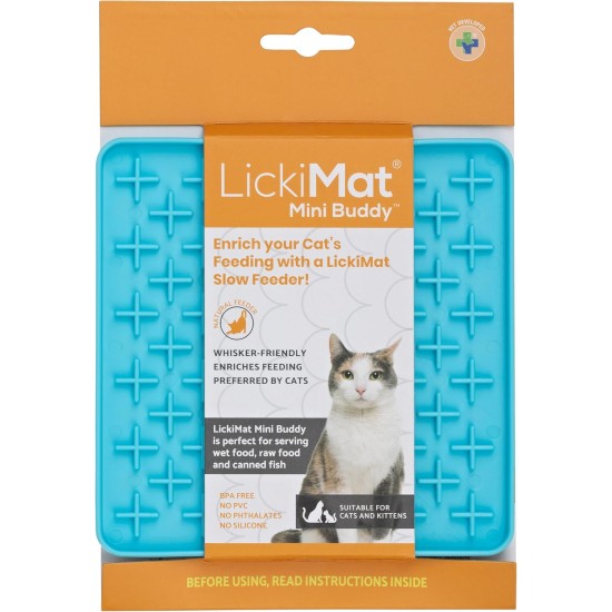 LickiMat Mini Classic Playdate Cat Food Mat, Slow Feeder Bowl for Boredom & Anxiety Relief for Cats, Perfect for Food, Treats, Yogurt and Peanut Butter, Fun Alternative to LickiMat Mini Classic Playdate Cat Food Mat, Slow Feeder Bowl for Boredom & Anxiety Relief for Cats, Perfect for Food, Treats, Yogurt and Peanut Butter, Fun Alternative to