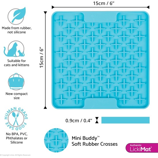 LickiMat Mini Classic Playdate Cat Food Mat, Slow Feeder Bowl for Boredom & Anxiety Relief for Cats, Perfect for Food, Treats, Yogurt and Peanut Butter, Fun Alternative to LickiMat Mini Classic Playdate Cat Food Mat, Slow Feeder Bowl for Boredom & Anxiety Relief for Cats, Perfect for Food, Treats, Yogurt and Peanut Butter, Fun Alternative to