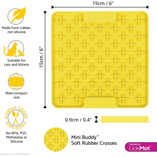 LickiMat Mini Classic Playdate Cat Food Mat, Slow Feeder Bowl for Boredom & Anxiety Relief for Cats, Perfect for Food, Treats, Yogurt and Peanut Butter, Fun Alternative to LickiMat Mini Classic Playdate Cat Food Mat, Slow Feeder Bowl for Boredom & Anxiety Relief for Cats, Perfect for Food, Treats, Yogurt and Peanut Butter, Fun Alternative to