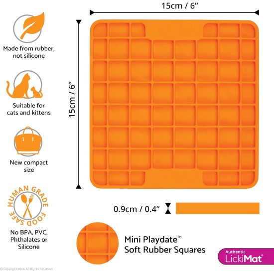 LickiMat Mini Classic Playdate Cat Food Mat, Slow Feeder Bowl for Boredom & Anxiety Relief for Cats, Perfect for Food, Treats, Yogurt and Peanut Butter, Fun Alternative to LickiMat Mini Classic Playdate Cat Food Mat, Slow Feeder Bowl for Boredom & Anxiety Relief for Cats, Perfect for Food, Treats, Yogurt and Peanut Butter, Fun Alternative to