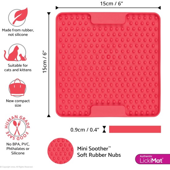 LickiMat Mini Classic Playdate Cat Food Mat, Slow Feeder Bowl for Boredom & Anxiety Relief for Cats, Perfect for Food, Treats, Yogurt and Peanut Butter, Fun Alternative to LickiMat Mini Classic Playdate Cat Food Mat, Slow Feeder Bowl for Boredom & Anxiety Relief for Cats, Perfect for Food, Treats, Yogurt and Peanut Butter, Fun Alternative to