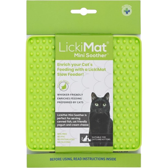 LickiMat Mini Classic Playdate Cat Food Mat, Slow Feeder Bowl for Boredom & Anxiety Relief for Cats, Perfect for Food, Treats, Yogurt and Peanut Butter, Fun Alternative to LickiMat Mini Classic Playdate Cat Food Mat, Slow Feeder Bowl for Boredom & Anxiety Relief for Cats, Perfect for Food, Treats, Yogurt and Peanut Butter, Fun Alternative to