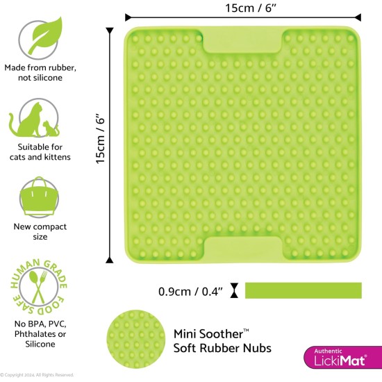 LickiMat Mini Classic Playdate Cat Food Mat, Slow Feeder Bowl for Boredom & Anxiety Relief for Cats, Perfect for Food, Treats, Yogurt and Peanut Butter, Fun Alternative to LickiMat Mini Classic Playdate Cat Food Mat, Slow Feeder Bowl for Boredom & Anxiety Relief for Cats, Perfect for Food, Treats, Yogurt and Peanut Butter, Fun Alternative to