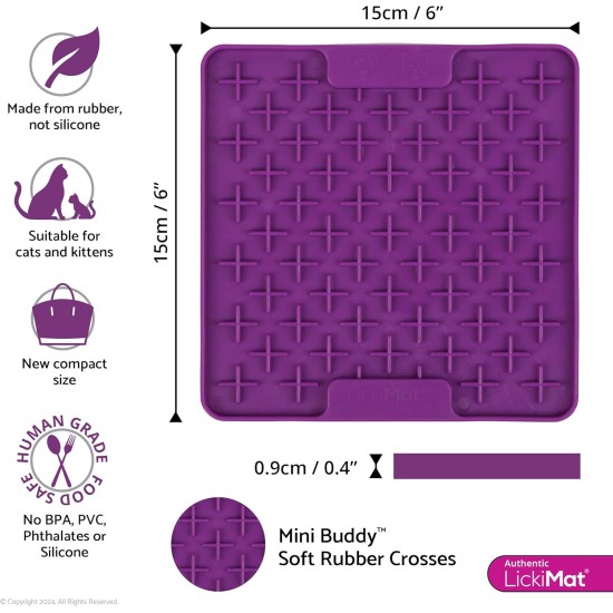 LickiMat Mini Classic Playdate Cat Food Mat, Slow Feeder Bowl for Boredom & Anxiety Relief for Cats, Perfect for Food, Treats, Yogurt and Peanut Butter, Fun Alternative to LickiMat Mini Classic Playdate Cat Food Mat, Slow Feeder Bowl for Boredom & Anxiety Relief for Cats, Perfect for Food, Treats, Yogurt and Peanut Butter, Fun Alternative to