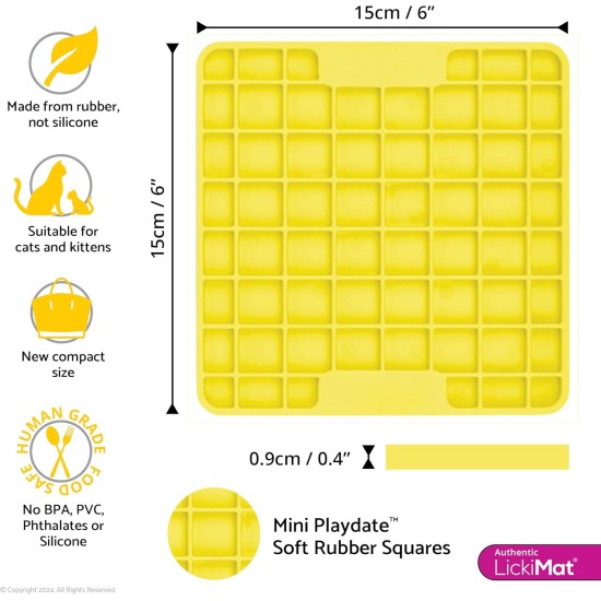 LickiMat Mini Classic Playdate Cat Food Mat, Slow Feeder Bowl for Boredom & Anxiety Relief for Cats, Perfect for Food, Treats, Yogurt and Peanut Butter, Fun Alternative to LickiMat Mini Classic Playdate Cat Food Mat, Slow Feeder Bowl for Boredom & Anxiety Relief for Cats, Perfect for Food, Treats, Yogurt and Peanut Butter, Fun Alternative to