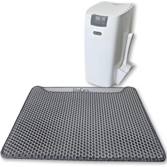 Littycat Cat Litter Mat Cat Litter Tray Mat in Size 60 x 45 cm, Double Layer, Waterproof, Soft EVA Mat with Honeycomb Design, Non-Slip, Ideal for Cat Litter Tray in Grey Littycat Cat Litter Mat Cat Litter Tray Mat in Size 60 x 45 cm, Double Layer, Waterproof, Soft EVA Mat with Honeycomb Design, Non-Slip, Ideal for Cat Litter Tray in Grey