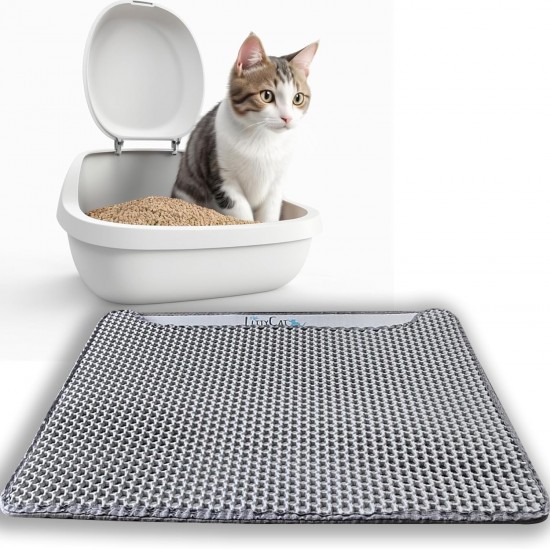 Littycat Cat Litter Mat Cat Litter Tray Mat in Size 60 x 45 cm, Double Layer, Waterproof, Soft EVA Mat with Honeycomb Design, Non-Slip, Ideal for Cat Litter Tray in Grey Littycat Cat Litter Mat Cat Litter Tray Mat in Size 60 x 45 cm, Double Layer, Waterproof, Soft EVA Mat with Honeycomb Design, Non-Slip, Ideal for Cat Litter Tray in Grey