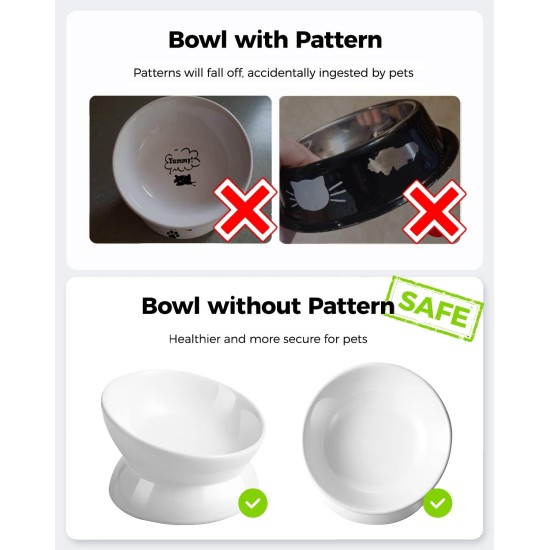 LoeJan Elevated Cat Bowl 5oz Ceramic Raised and Tilted Water Bowl, Anti Vomiting and Protect Pet Spine, Cat Bowl for Small Dogs, Thick Cats, Kittens LoeJan Elevated Cat Bowl 5oz Ceramic Raised and Tilted Water Bowl, Anti Vomiting and Protect Pet Spine, Cat Bowl for Small Dogs, Thick Cats, Kittens