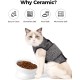 LoeJan Elevated Cat Bowl 5oz Ceramic Raised and Tilted Water Bowl, Anti Vomiting and Protect Pet Spine, Cat Bowl for Small Dogs, Thick Cats, Kittens LoeJan Elevated Cat Bowl 5oz Ceramic Raised and Tilted Water Bowl, Anti Vomiting and Protect Pet Spine, Cat Bowl for Small Dogs, Thick Cats, Kittens
