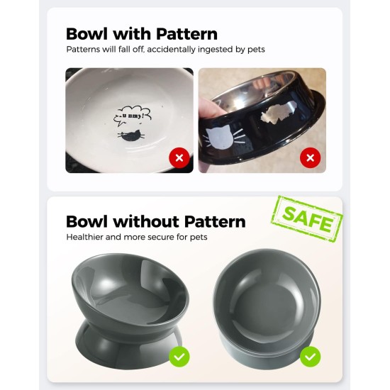 LoeJan Elevated Cat Bowl 5oz Ceramic Raised and Tilted Water Bowl, Anti Vomiting and Protect Pet Spine, Cat Bowl for Small Dogs, Thick Cats, Kittens LoeJan Elevated Cat Bowl 5oz Ceramic Raised and Tilted Water Bowl, Anti Vomiting and Protect Pet Spine, Cat Bowl for Small Dogs, Thick Cats, Kittens