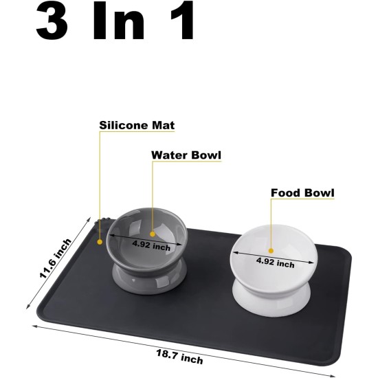 LoeJan Elevated Cat Bowl 5oz Ceramic Raised and Tilted Water Bowl, Anti Vomiting and Protect Pet Spine, Cat Bowl for Small Dogs, Thick Cats, Kittens LoeJan Elevated Cat Bowl 5oz Ceramic Raised and Tilted Water Bowl, Anti Vomiting and Protect Pet Spine, Cat Bowl for Small Dogs, Thick Cats, Kittens