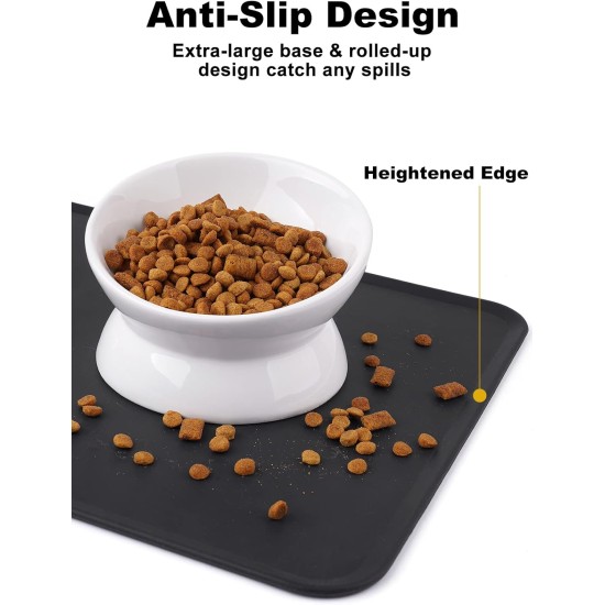 LoeJan Elevated Cat Bowl 5oz Ceramic Raised and Tilted Water Bowl, Anti Vomiting and Protect Pet Spine, Cat Bowl for Small Dogs, Thick Cats, Kittens LoeJan Elevated Cat Bowl 5oz Ceramic Raised and Tilted Water Bowl, Anti Vomiting and Protect Pet Spine, Cat Bowl for Small Dogs, Thick Cats, Kittens