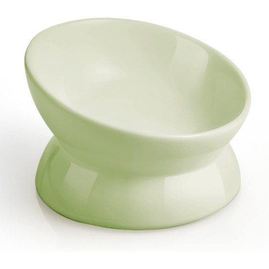 LoeJan Elevated Cat Bowl 5oz Ceramic Raised and Tilted Water Bowl, Anti Vomiting and Protect Pet Spine, Cat Bowl for Small Dogs, Thick Cats, Kittens LoeJan Elevated Cat Bowl 5oz Ceramic Raised and Tilted Water Bowl, Anti Vomiting and Protect Pet Spine, Cat Bowl for Small Dogs, Thick Cats, Kittens