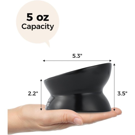 LoeJan Elevated Cat Bowl 5oz Ceramic Raised and Tilted Water Bowl, Anti Vomiting and Protect Pet Spine, Cat Bowl for Small Dogs, Thick Cats, Kittens LoeJan Elevated Cat Bowl 5oz Ceramic Raised and Tilted Water Bowl, Anti Vomiting and Protect Pet Spine, Cat Bowl for Small Dogs, Thick Cats, Kittens