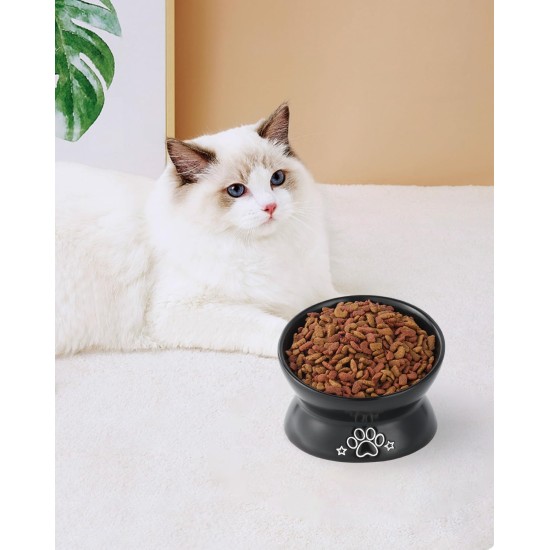 LoeJan Elevated Cat Bowl 5oz Ceramic Raised and Tilted Water Bowl, Anti Vomiting and Protect Pet Spine, Cat Bowl for Small Dogs, Thick Cats, Kittens LoeJan Elevated Cat Bowl 5oz Ceramic Raised and Tilted Water Bowl, Anti Vomiting and Protect Pet Spine, Cat Bowl for Small Dogs, Thick Cats, Kittens