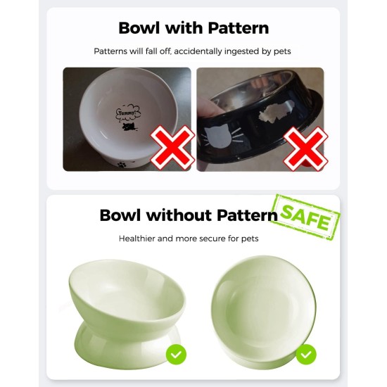 LoeJan Elevated Cat Bowl 5oz Ceramic Raised and Tilted Water Bowl, Anti Vomiting and Protect Pet Spine, Cat Bowl for Small Dogs, Thick Cats, Kittens LoeJan Elevated Cat Bowl 5oz Ceramic Raised and Tilted Water Bowl, Anti Vomiting and Protect Pet Spine, Cat Bowl for Small Dogs, Thick Cats, Kittens