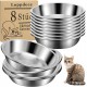 Loppdece Pack of 8 Stainless Steel Cat Bowls, 14 cm Cat Food Bowls, Cat Bowls for Whiskers Fatigue, Flat Feeding Bowls for Cats and Kittens, Small Dogs, Dishwasher Safe Loppdece Pack of 8 Stainless Steel Cat Bowls, 14 cm Cat Food Bowls, Cat Bowls for Whiskers Fatigue, Flat Feeding Bowls for Cats and Kittens, Small Dogs, Dishwasher Safe