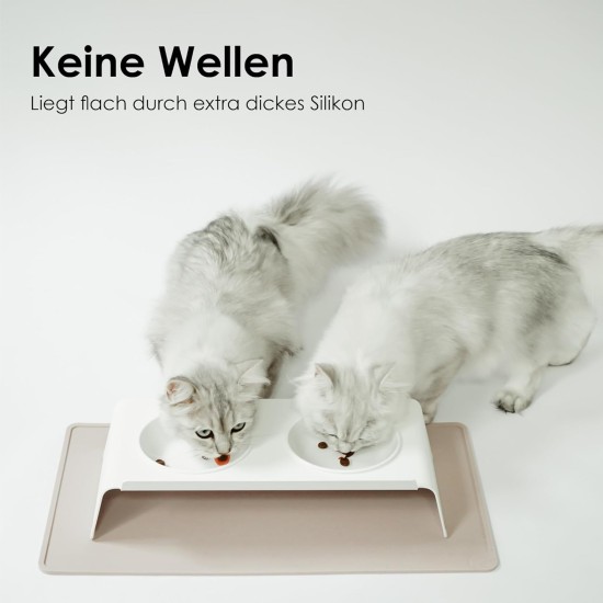 LucyBalu® Bowl Mat for Cats, Cat Mat for Water & Food Bowl, Silicone Mat as Non-Slip Mat for Cat Bowl, Feeding Mat for Cats, Rectangular, Taupe LucyBalu® Bowl Mat for Cats, Cat Mat for Water & Food Bowl, Silicone Mat as Non-Slip Mat for Cat Bowl, Feeding Mat for Cats, Rectangular, Taupe