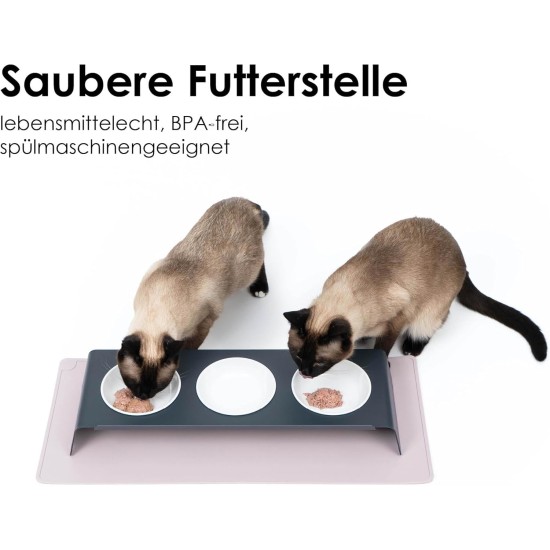 LucyBalu® Bowl Mat for Cats, Cat Mat for Water & Food Bowl, Silicone Mat as Non-Slip Mat for Cat Bowl, Feeding Mat, Cat Feeding Mat, Rectangular, XL Taupe LucyBalu® Bowl Mat for Cats, Cat Mat for Water & Food Bowl, Silicone Mat as Non-Slip Mat for Cat Bowl, Feeding Mat, Cat Feeding Mat, Rectangular, XL Taupe