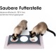 LucyBalu® Bowl Mat for Cats, Cat Mat for Water & Food Bowl, Silicone Mat as Non-Slip Mat for Cat Bowl, Feeding Mat, Cat Feeding Mat, Rectangular, XL Taupe