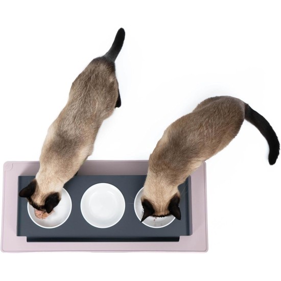 LucyBalu® Bowl Mat for Cats, Cat Mat for Water & Food Bowl, Silicone Mat as Non-Slip Mat for Cat Bowl, Feeding Mat, Cat Feeding Mat, Rectangular, XL Taupe LucyBalu® Bowl Mat for Cats, Cat Mat for Water & Food Bowl, Silicone Mat as Non-Slip Mat for Cat Bowl, Feeding Mat, Cat Feeding Mat, Rectangular, XL Taupe