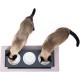LucyBalu® Bowl Mat for Cats, Cat Mat for Water & Food Bowl, Silicone Mat as Non-Slip Mat for Cat Bowl, Feeding Mat, Cat Feeding Mat, Rectangular, XL Taupe