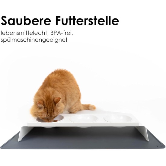 LucyBalu® Bowl Mat for Cats, Cat Mat for Water & Food Bowl, Silicone Mat as Non-Slip Mat for Cat Bowl, Feeding Mat, Cat Feeding Mat, Rectangular, XL Taupe LucyBalu® Bowl Mat for Cats, Cat Mat for Water & Food Bowl, Silicone Mat as Non-Slip Mat for Cat Bowl, Feeding Mat, Cat Feeding Mat, Rectangular, XL Taupe